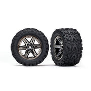 Traxxas 6774X Talon Extreme Rear Tyres and RXT Black and Chrome 2.8 inch Wheels TSM Rated Assembled and Glued 2pc