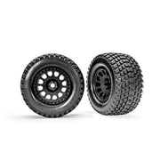 Traxxas 7872 Tyres and Wheels Glued and Assembled XRT Race Black Wheels Gravix tyres with Foam Inserts Left and Right