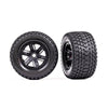 Traxxas 7877 Gravix Tyres and Wheels Assembled Left and Right Black