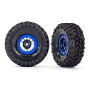 Traxxas 8182 Canyon Trail 4.6 x 1.9 inch Tyres and Method 105 1.9 inch Wheels Black Chrome with Blue Beadlock Assembled and Glued