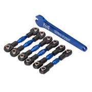 Traxxas 8341X Aluminium Turnbuckles with Front Camber Links 32mm, Rear Camber Links 28mm and Toe Links 34mm Blue