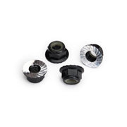 Traxxas 8447A Aluminium Nuts 5mm Flanged Nylon Locking Serrated Black 4pc
