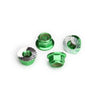 Traxxas 8447G Aluminium Nuts 5mm Flanged Nylon Locking Serrated Green 4pc