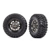 Traxxas 8854 Front Canyon RT 4.6 x 2.2 inch Tyres and TRX-6 Big Rig 2.2 inch Black Chrome Wheels Assembled and Glued 2pc