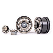 Traxxas 8876 Front TRX-6 Big Rig 2.2 inch Black Chrome Wheels and Center Caps Black Chrome 2pc