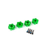Traxxas 8956G Aluminium Hex Wheel Hubs with 4x13mm Screw Pins Green 4pc