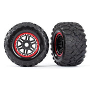 Traxxas 8972R T and W Assembled Black Blue Beadlock Style Wheels