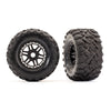 Traxxas 8972 Black Wheels Maxx All-Terrain Tyres Foam Inserts 17mm Splined TSM Rated Assembled 2pc