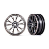 Traxxas 9472A Front Weld Satin Black Chrome Wheels 2pc