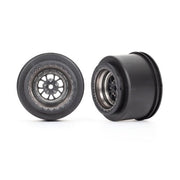 Traxxas 9473A Rear Weld Satin Black Chrome Wheels 2pc