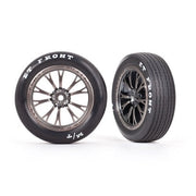 Traxxas 9474A Front Mickey Thompson ET Tyres and Weld Satin Black Chrome Wheels with Foam Inserts Assembled and Glued 2pc