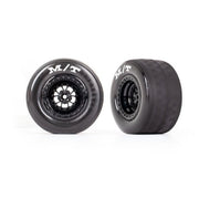 Traxxas 9475 Rear Mickey Thompson ET Drag Slicks Tyres and Weld Gloss Black Wheels with Foam Inserts Assembled and Glued 2pc
