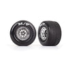 Traxxas 9475R Rear Mickey Thompson ET Drag Slicks Tyres and Weld Chrome with Black Wheels with Foam Inserts Assembled and Glued 2pc