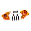 Traxxas 9635T Steering Blocks with Left and Right Arms 6061-T6 Anodised Aluminium Orange