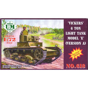UM Models MT618 1/72 Vickers 6 Ton Light Tank Model E Version A Plastic Model Kit