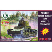 UM Models MT619 1/72 Vickers Single Turret Tank Model E Version B Plastic Model Kit