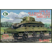 UM Military Tactics 693 1/72 BT-7 on biaxial 20-ton railway car short - 6.6m 2 kits in box