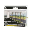 Woodland Scenics US2250 N Wired Poles Single Crossbar