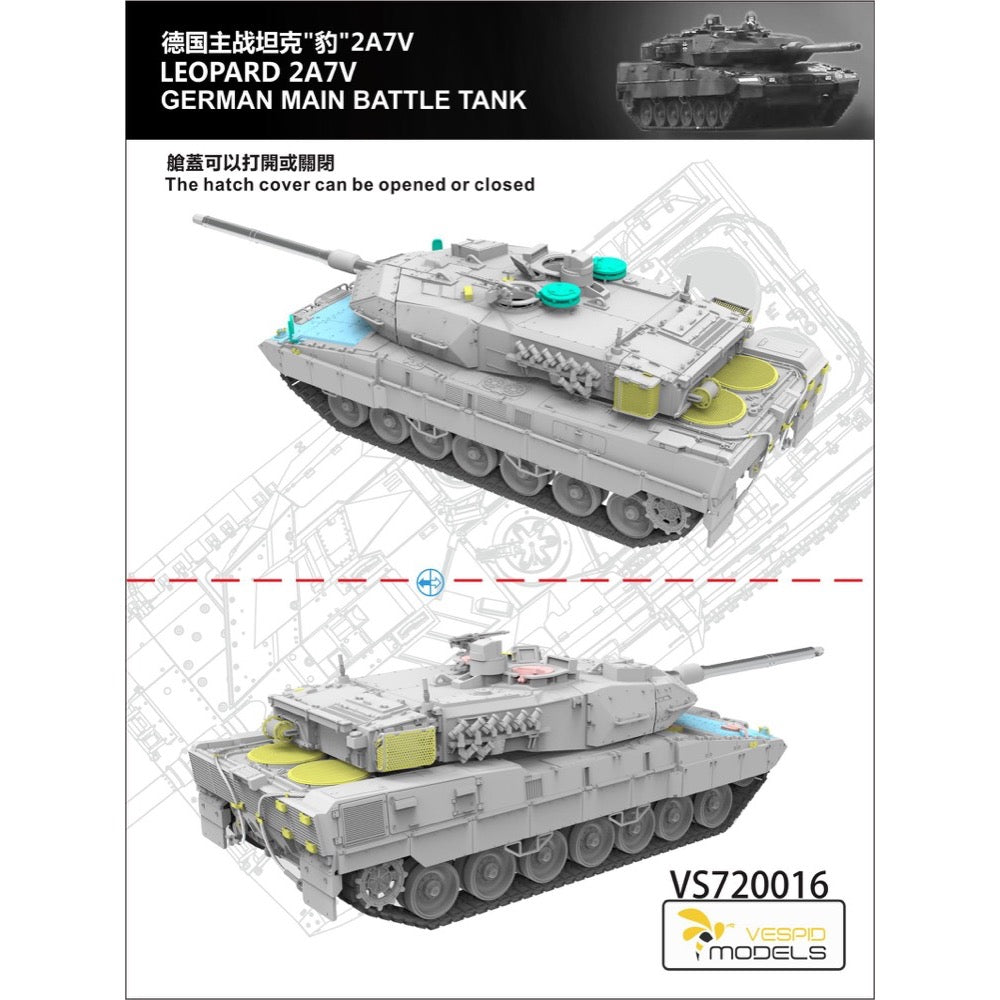 Vespid Models VS720016 1/72 German Main Battle Tank Leopard 2 A7V – Metro Hobbies