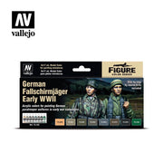 Vallejo 70188 Figure Color Series German Fallschirmjager Mediterranean Theater WWII 8 Color Acrylic Paint Set