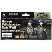Vallejo 70188 Figure Colour Series German Fallschirmjager Mediterranean Theater WWII 8 Colour Acrylic Paint Set