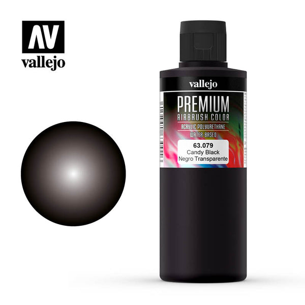 Vallejo Airbrush Farbe Candy Schwarz Transparent – 60ml, Für Modellbau, Kunst & Mehr