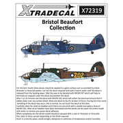 Xtradecal 72319 1/72 Bristol Beaufort Collection Decals