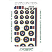Xtradecal 48030 1/48 RAF National Insignia/Roundels C1 Type and Fin Flashes Decals