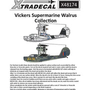 Xtradecal 48174 1/48 Vickers Supermarine Walrus Mk.1 Collection.