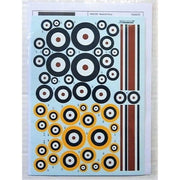 Xtradecal 72045 1/72 RAF National Insignia/Roundels. Type A Red/white/blue, Type A1 Red/White/Blue/Yellow, Fin Flashes Decals