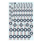 Xtradecal 72112 1/72 US National Insignia Stars and Bars with Optional Red Bar 1942 to Current 6 sizes Decals