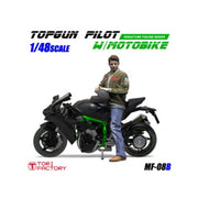 Tori Factory ZPLMF-08B 1/48 TOPGUN Pilot w/Motobike Model Kit