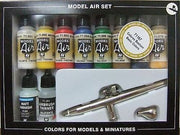 Vallejo 71167 Model Air 10 Basic Colors and Airbrush Set