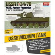 Academy 13505 1/35 USSR T-34/76 No.183 Factory Production