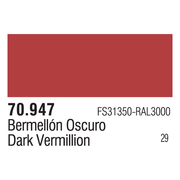 Vallejo 70947 Model Color Dark Vermilion 17ml Paint 029