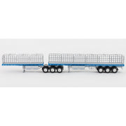 Drake Collectibles ZT09133 1/50 Freighter Freighter B Double Set A & B Trailer Silver/Blue