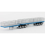 Drake Collectibles ZT09133 1/50 Maxitrans Freighter B Double Set A & B Trailer Silver/Blue