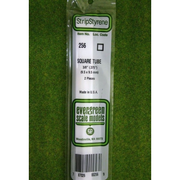 Evergreen 00256 Styrene Square Tube 0.375 x 14in / 9.5mm x 36cm - 2