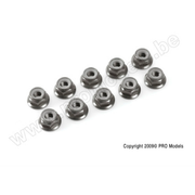 G-Force 0401-033 Flanged Nylstop Nut M3 Gun Metal Aluminium (10 pcs)