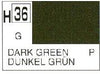 Mr Hobby (Gunze) H036 Aqueous Gloss Dark Green Acrylic Paint 10ml