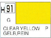 Mr Hobby (Gunze) H091 Aqueous Gloss Clear Yellow Acrylic Paint 10ml