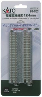 Kato 20-023 N Unitrak Double Track Str 124mm 2pc