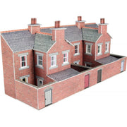 Metcalfe PN176 N Low Relief Red Brick Terraced House Backs Card Kit | Metro Hobbies