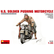 MiniArt 35182 1/35 US Soldier Pushing Motorcycle