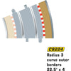 Scalextric C8224 Borders and Barriers 22.5 Degrees Outer (for SCA-C8204)