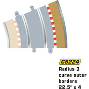 Scalextric C8224 Borders and Barriers 22.5 Degrees Outer (for SCA-C8204)
