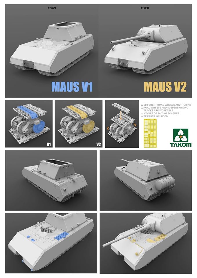 Takom 2050 1/35 Maus VI WWII German Super Heavy Tank V2 – Metro