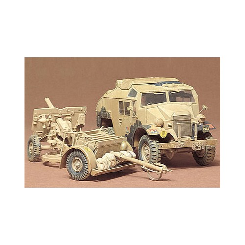 Maquette Militaire Tamiya 1/35 - Canon Britannique 25 PDR. Avec Tracteur Quad - Kit à Monter
