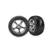 Traxxas 2470R Alias Tyres with Tracer 2.2 Chrome Wheel (assembled, glued) (R) 2pcs