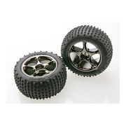 Traxxas 2470R Alias Tyres with Tracer 2.2 Chrome Wheel (assembled, glued) (R) 2pcs